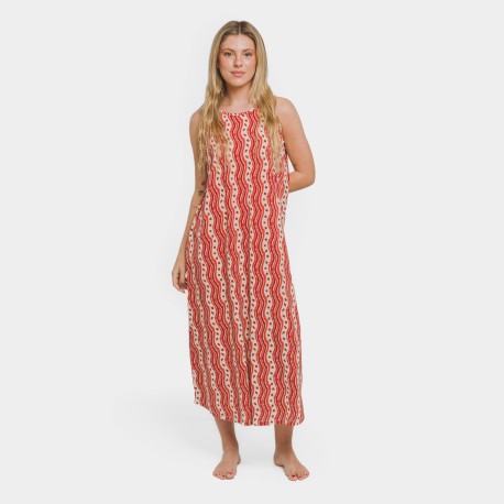 Vestido largo tirantes crepe Begonia burdeos vestidos-y-blusones-mujer