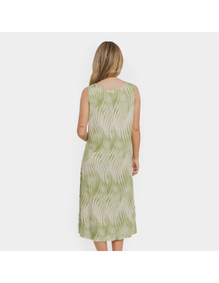 Vestido midi tirantes soft  Lisa verde vestidos-y-blusones-mujer