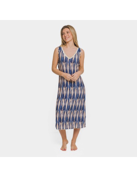 Vestido midi tirantes soft Gavidia azul vestidos-y-blusones-mujer