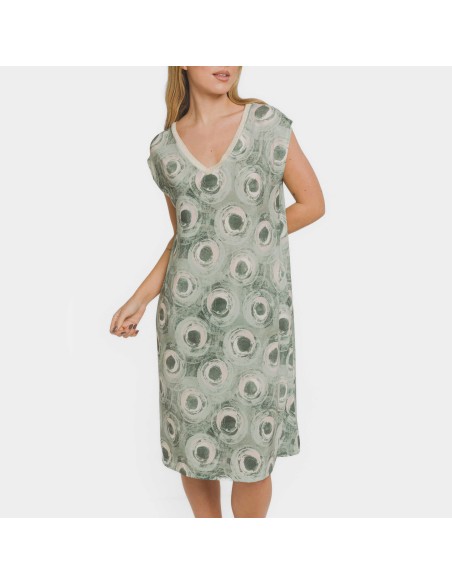 Vestido corto manga fluida soft Simila verde vestidos-y-blusones-mujer