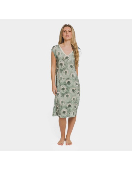 Vestido corto manga fluida soft Simila verde vestidos-y-blusones-mujer