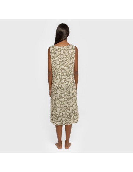 Vestido midi tirantes soft Mozarabe verde cacería vestidos-y-blusones-mujer