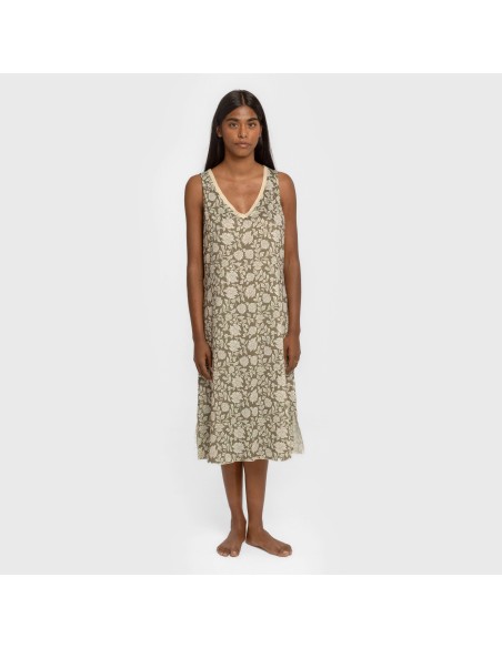 Vestido midi tirantes soft Mozarabe verde cacería vestidos-y-blusones-mujer