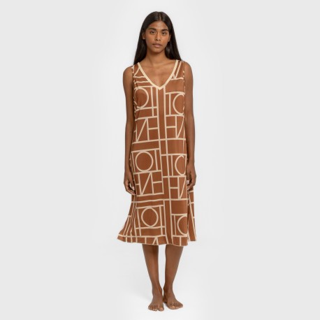 Vestido midi tirantes soft Rufa marrón vestidos-y-blusones-mujer