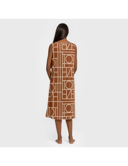 Vestido midi tirantes soft Rufa marrón vestidos-y-blusones-mujer