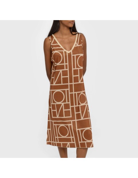 Vestido midi tirantes soft Rufa marrón vestidos-y-blusones-mujer