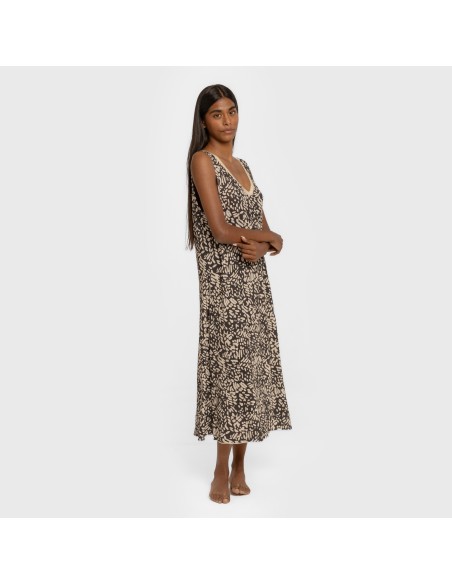 Vestido midi tirantes soft Miquela negro vestidos-y-blusones-mujer