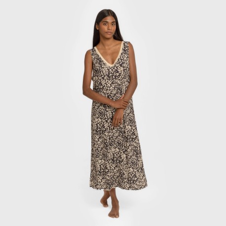 Vestido midi tirantes soft Miquela negro vestidos-y-blusones-mujer