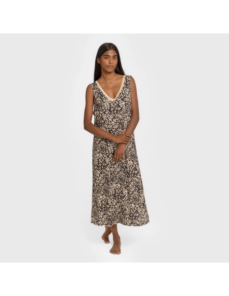 Vestido midi tirantes soft Miquela negro vestidos-y-blusones-mujer