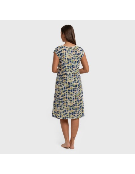 Vestido corto manga fluida soft Misuri azul vestidos-y-blusones-mujer