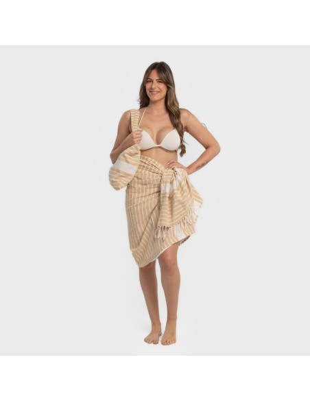 Pack Toalla Pareo + Bolso Raya algodón playa