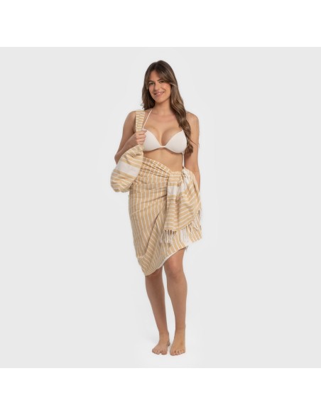 Pack Toalla Pareo + Bolso Raya algodón playa