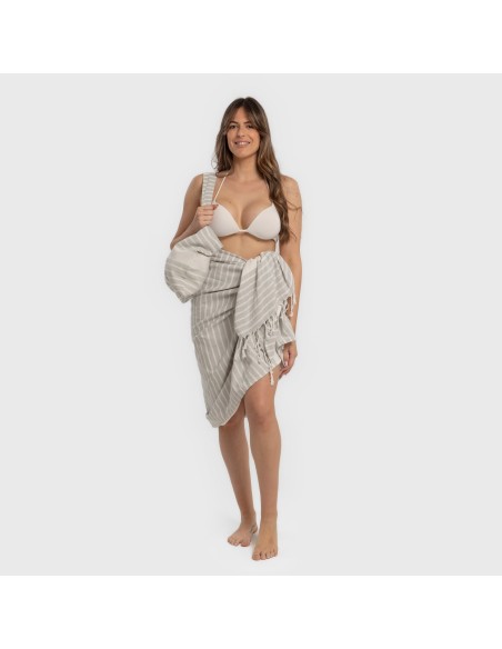 Pack Toalla Pareo + Bolso Raya algodón playa