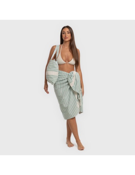 Pack Toalla Pareo + Bolso Raya algodón playa