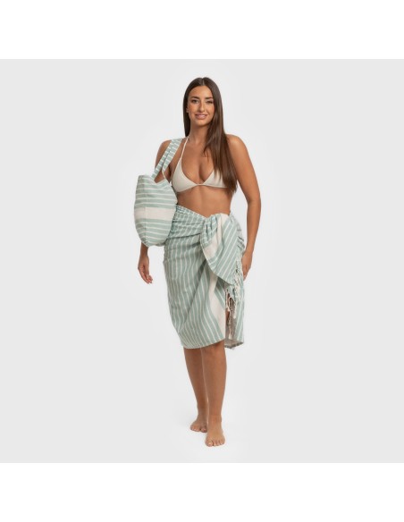 Pack Toalla Pareo + Bolso Raya algodón playa