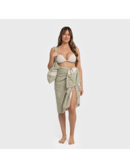 Pack Toalla Pareo + Bolso Raya algodón playa