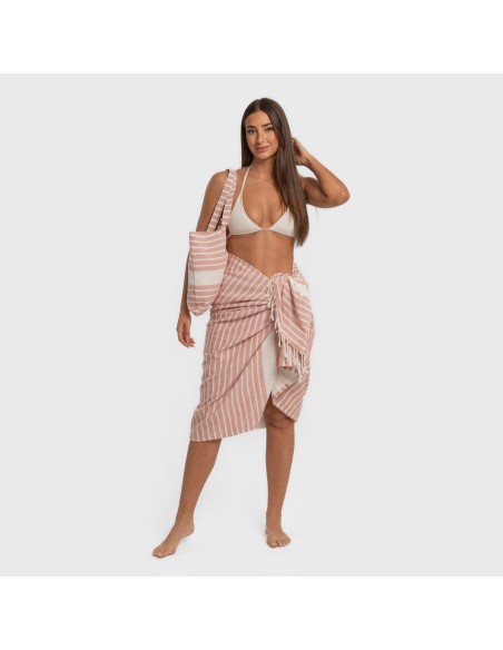 Pack Toalla Pareo + Bolso Raya algodón playa