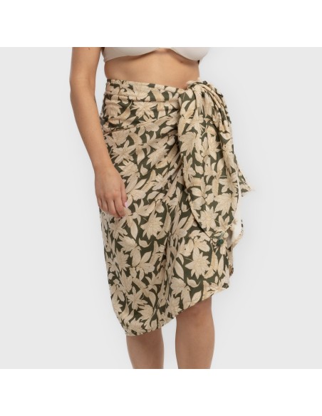 Pack Toalla Pareo + Bolso Charamo verde caceria playa