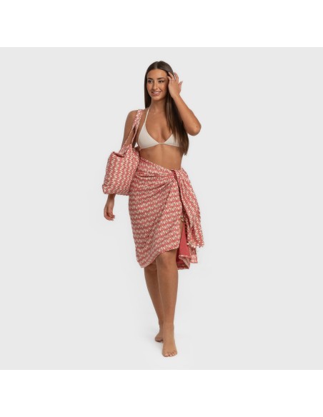 Pack Toalla Pareo + Bolso Tana marsala playa