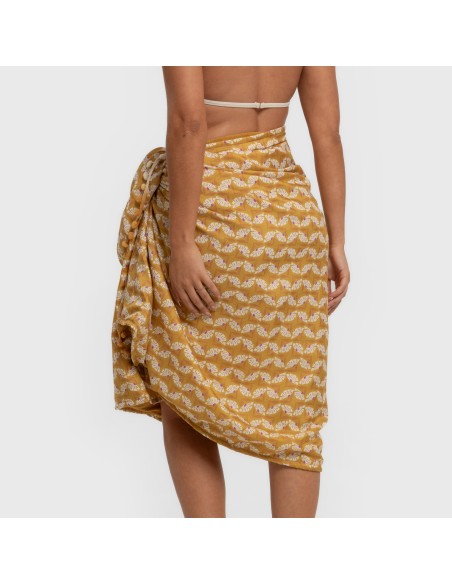 Pack Toalla Pareo + Bolso Calsita ocre playa