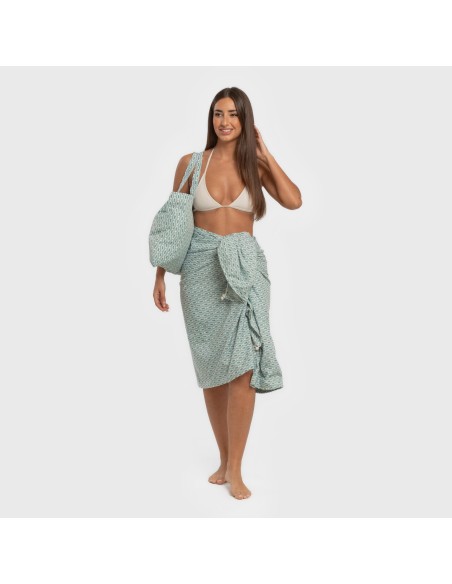 Pack Toalla Pareo + Bolso Walia agua marina playa