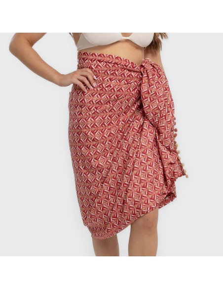 Pack Toalla Pareo + Bolso Eloina marsala playa