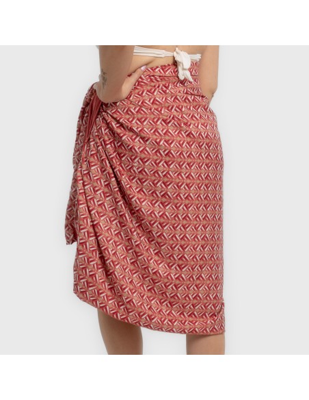Pack Toalla Pareo + Bolso Eloina marsala playa