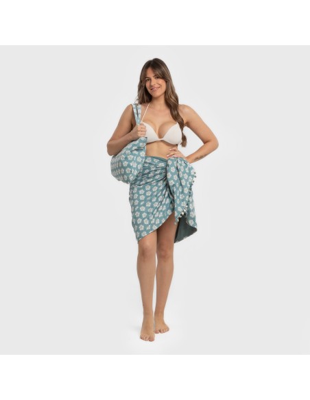 Pack Toalla Pareo + Bolso Albena agua marina playa