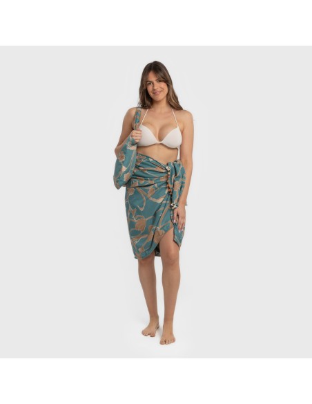 Pack Toalla Pareo + Bolso Bellita agua marina playa