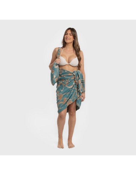 Pack Toalla Pareo + Bolso Bellita agua marina playa