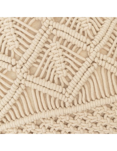 Cojin cuadrante algodón macramé Cleto natural 45x45 - funda + relleno cojines-decorativos