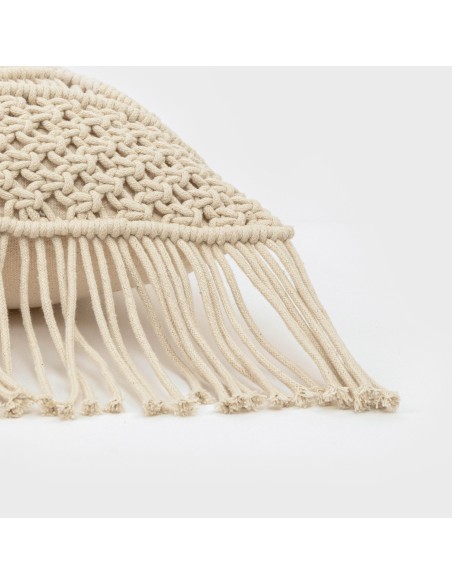 Cojin cuadrante algodón macramé Cleto natural 45x45 - funda + relleno cojines-decorativos