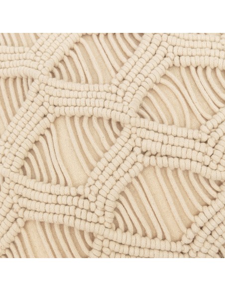 Cojin cuadrante algodón macramé Chini natural 45x45 - funda + relleno cojines-decorativos