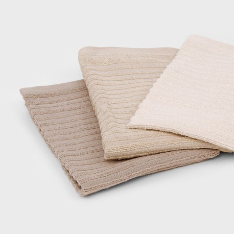 Set 3 paños de cocina algodón liso natural/gris/topo panos-de-cocina