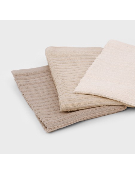 Set 3 paños de cocina algodón liso natural/gris/topo panos-de-cocina
