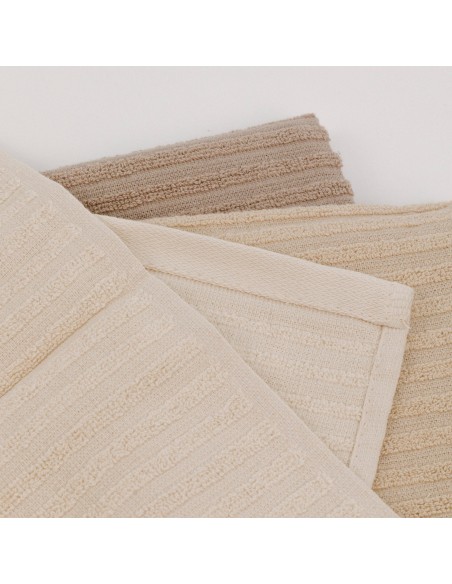 Set 3 paños de cocina algodón liso natural/gris/topo panos-de-cocina