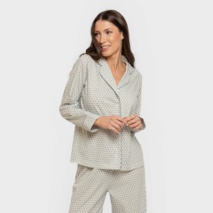 Pijama largo camisero...
