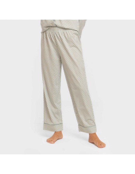 Pijama largo camisero algodón mujer Dune indigo pijamas-largos-de-mujer