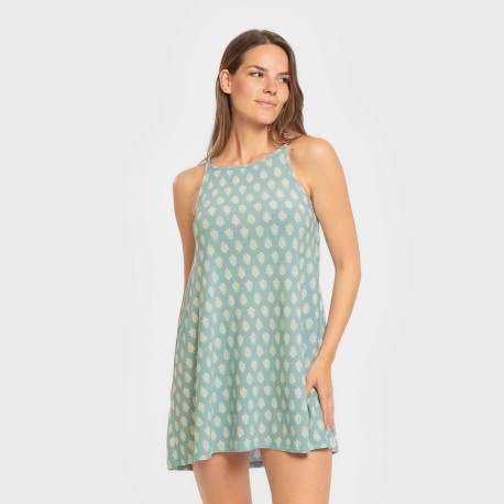 Vestido corto tirantes crepe Soma verde francés vestidos-y-blusones-mujer