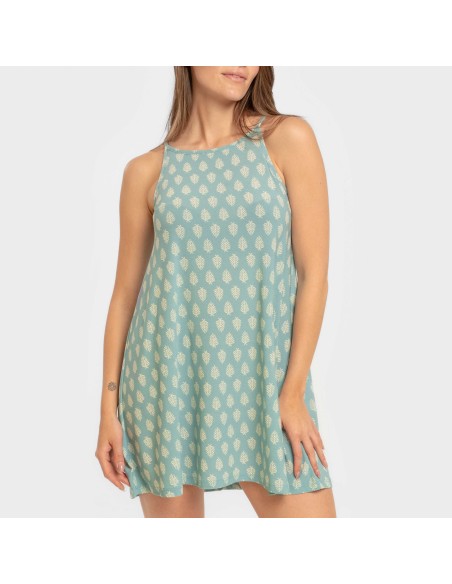 Vestido corto tirantes crepe Soma verde francés vestidos-y-blusones-mujer