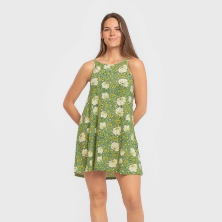 Vestido corto tirantes crepe Priya verde vestidos-y-blusones-mujer