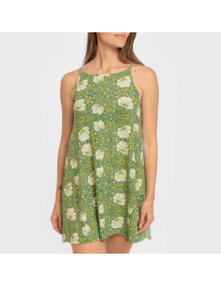 Vestido corto tirantes crepe Priya verde vestidos-y-blusones-mujer