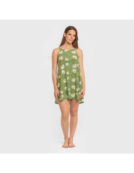 Vestido corto tirantes crepe Priya verde vestidos-y-blusones-mujer