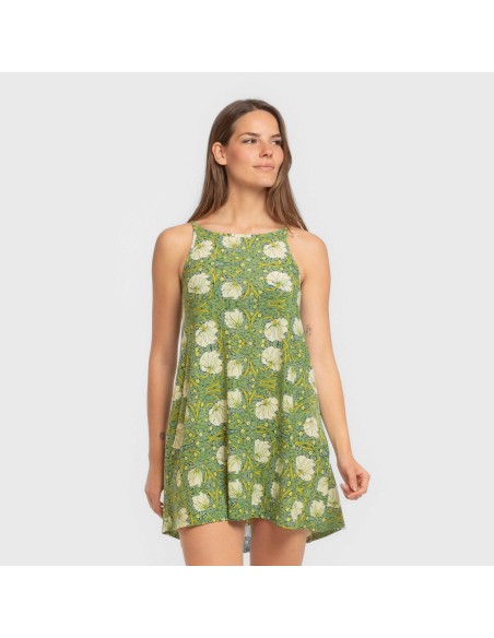 Vestido corto tirantes crepe Priya verde vestidos-y-blusones-mujer