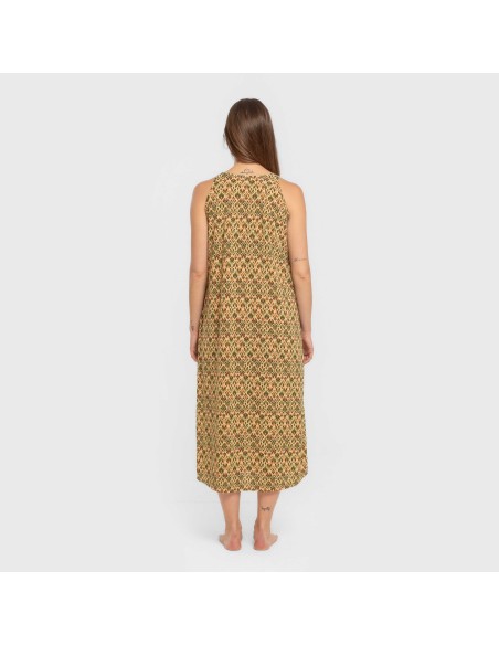 Vestido largo tirantes crepe Alhambra verde vestidos-y-blusones-mujer