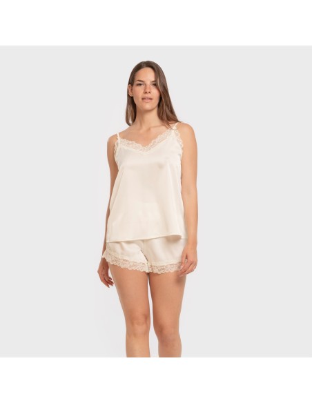 Pijama tirantes mujer satén Friday liso pijamas-cortos-mujer