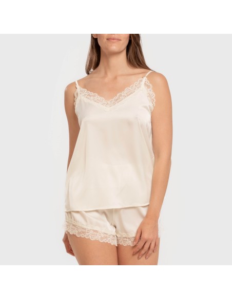 Pijama tirantes mujer satén Friday liso pijamas-cortos-mujer