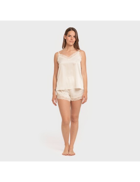 Pijama tirantes mujer satén Friday liso pijamas-cortos-mujer