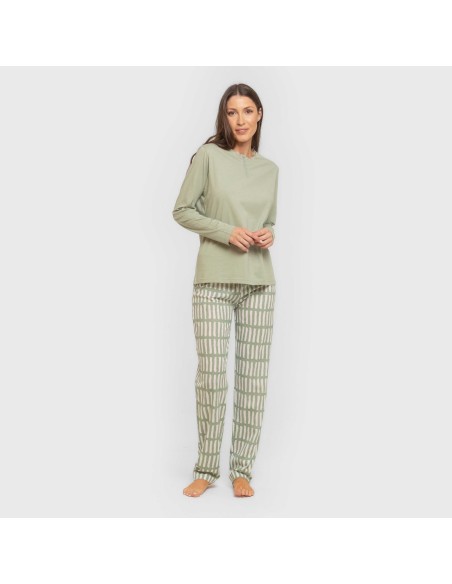 Pijama largo algodón Lemonade verde keike pijamas-largos-de-mujer