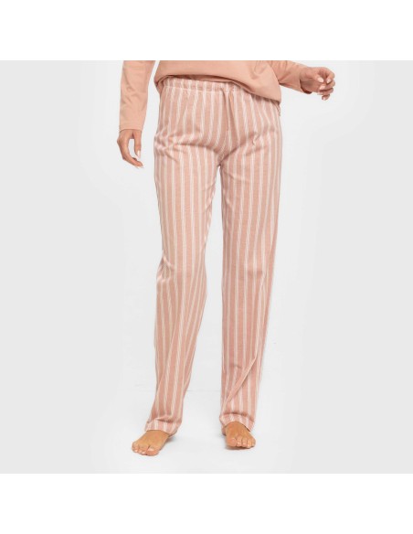 Pijama largo algodón Raya Marsella rosa keike pijamas-largos-de-mujer